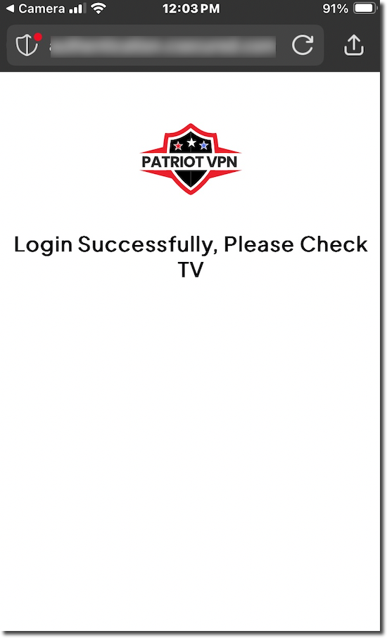 Login successful