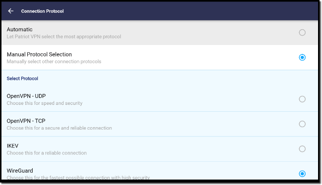 Choose your protocol and port