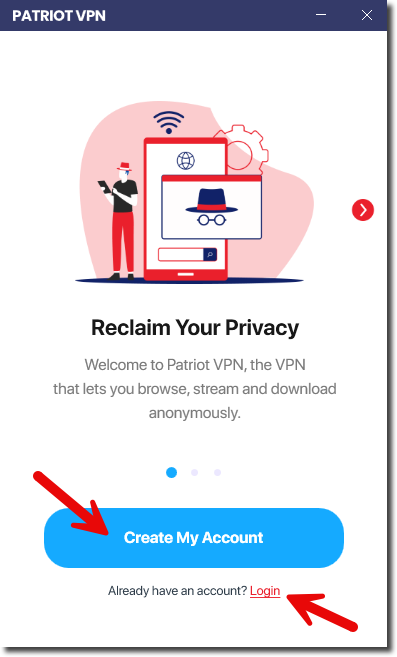 Installation has completed, create account or login