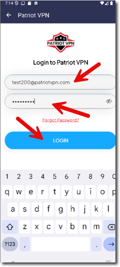 Enter your credentials and click 'Login'