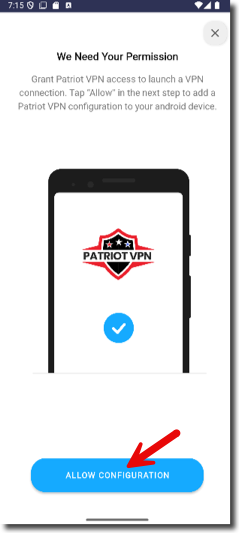 Click Allow Configuration