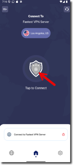 Click the shield to connect